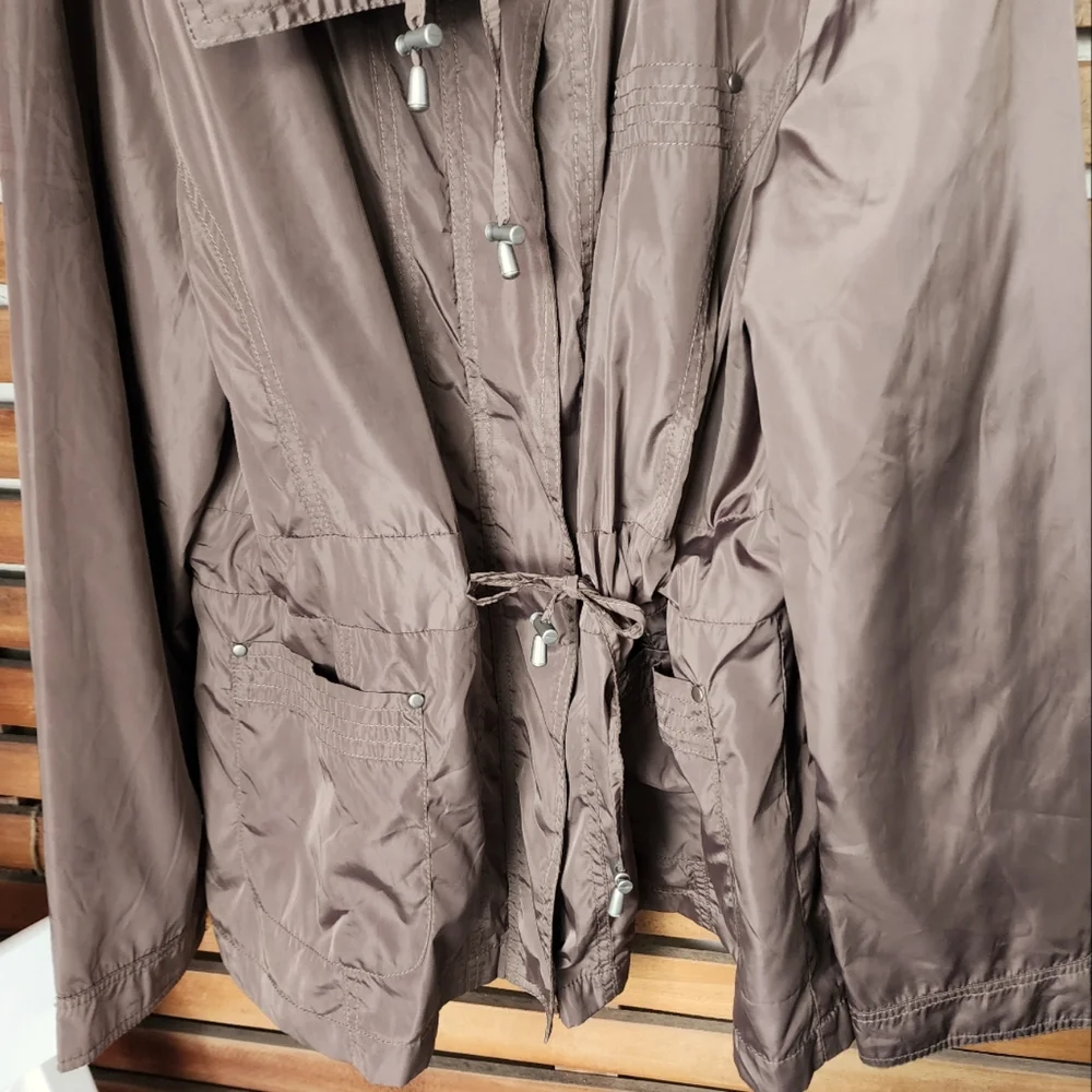 ARMAND THIERY utility raincoat jacket long TAN Size 14/16 - Picture 4 of 16
